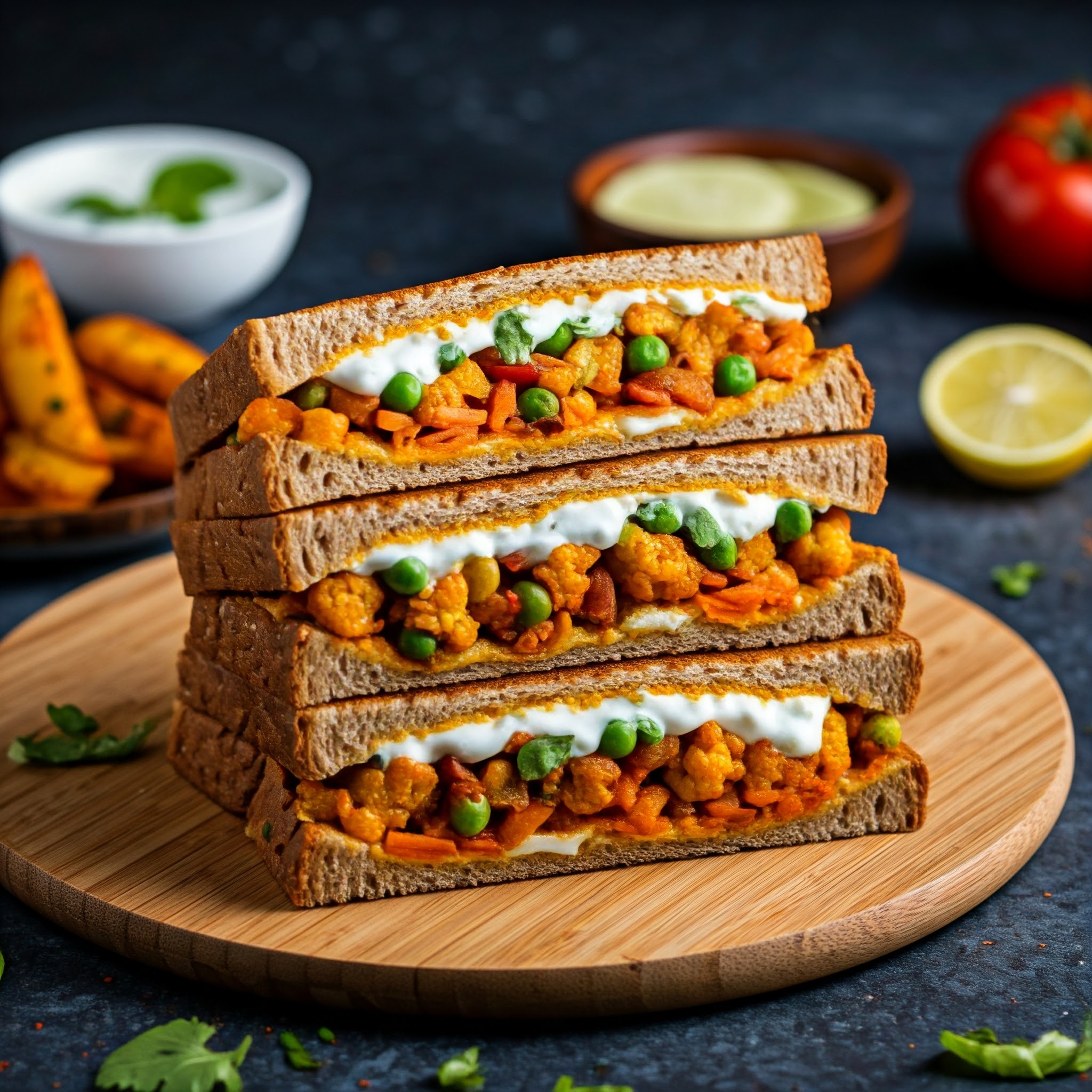 Smoky Tandoori Veggie Sandwich Recipe by Embake